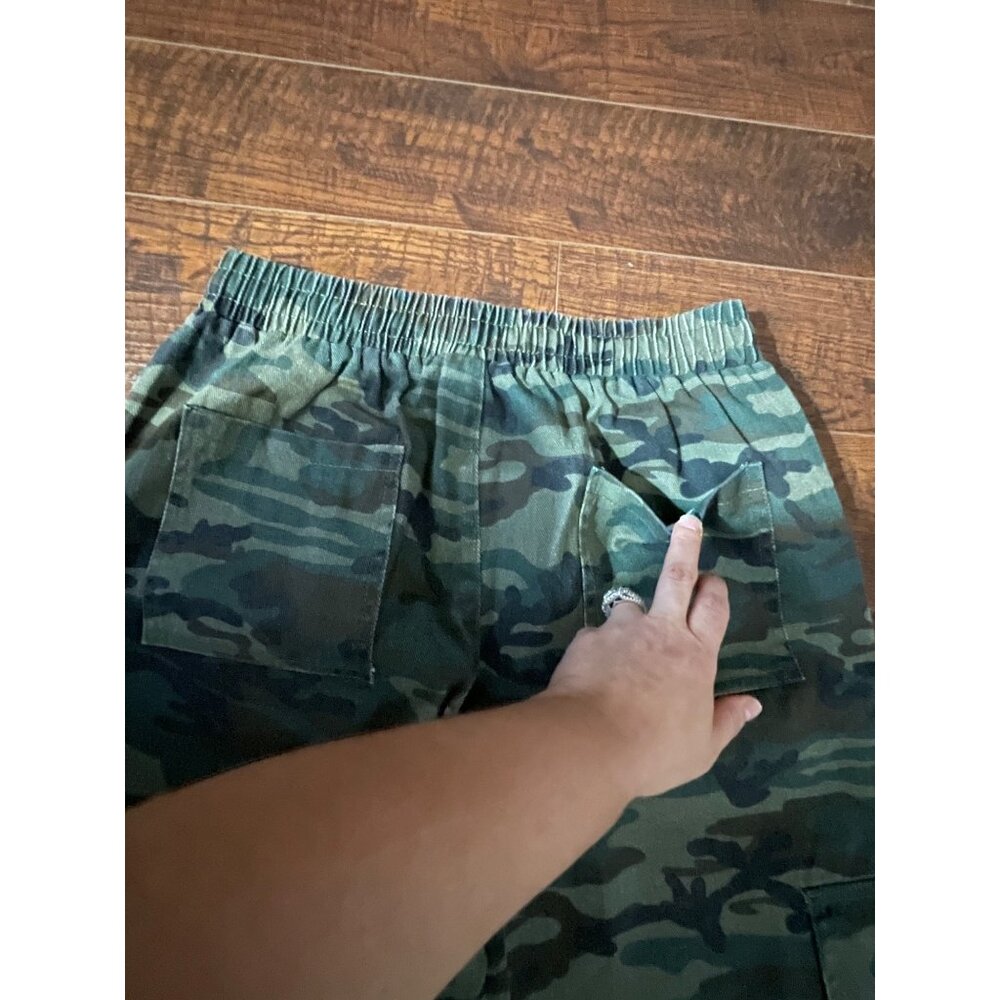 Mens Y2K Camouflage Cargo Pants Elastic Waist Drawstring100% Cotton Size Large - Picture 10 of 12